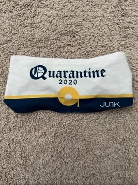 JUNK Quarantine 2020 White & Navy Headband